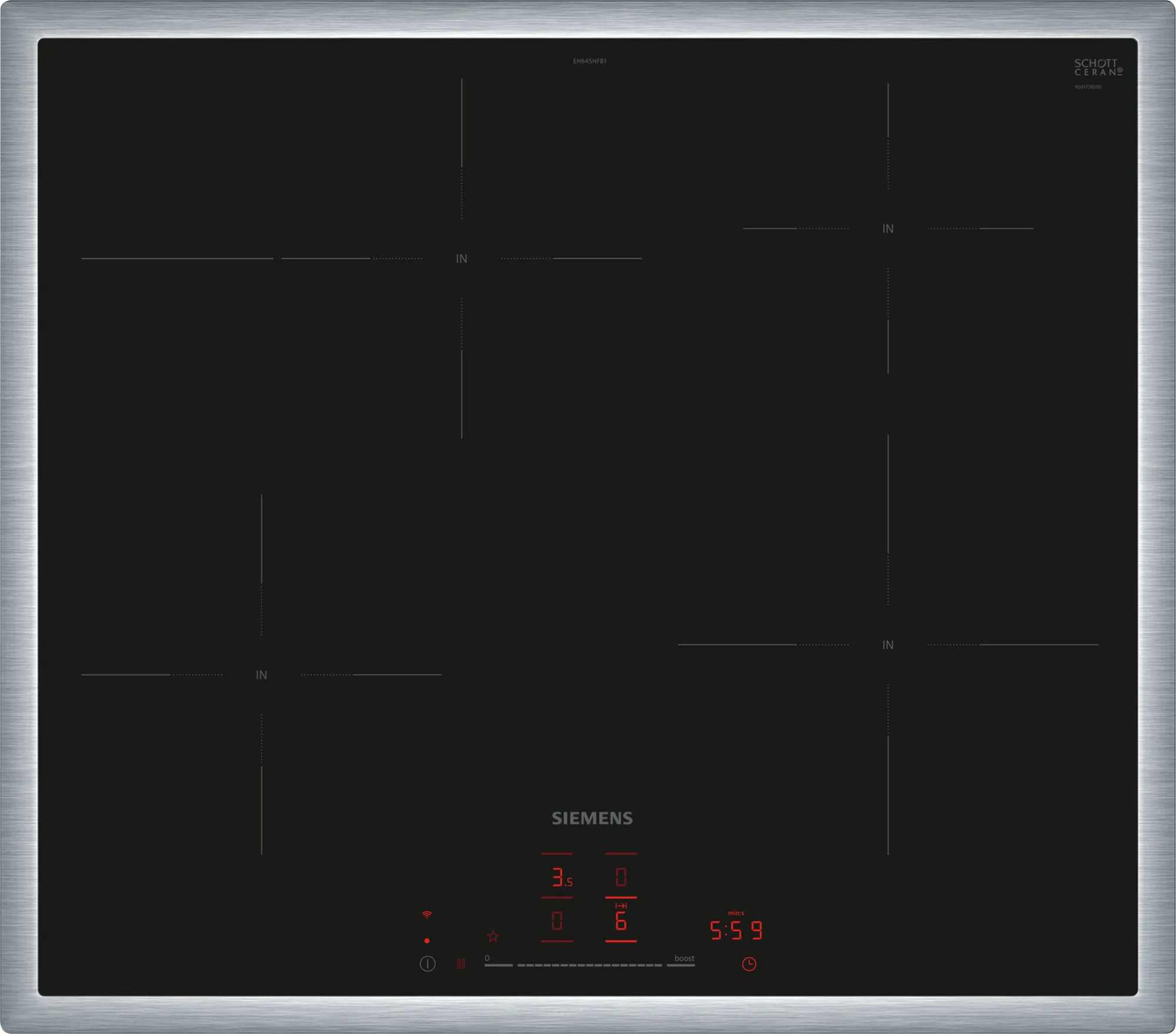 Siemens iQ300 EH645HFB1E Induktionskogeplade