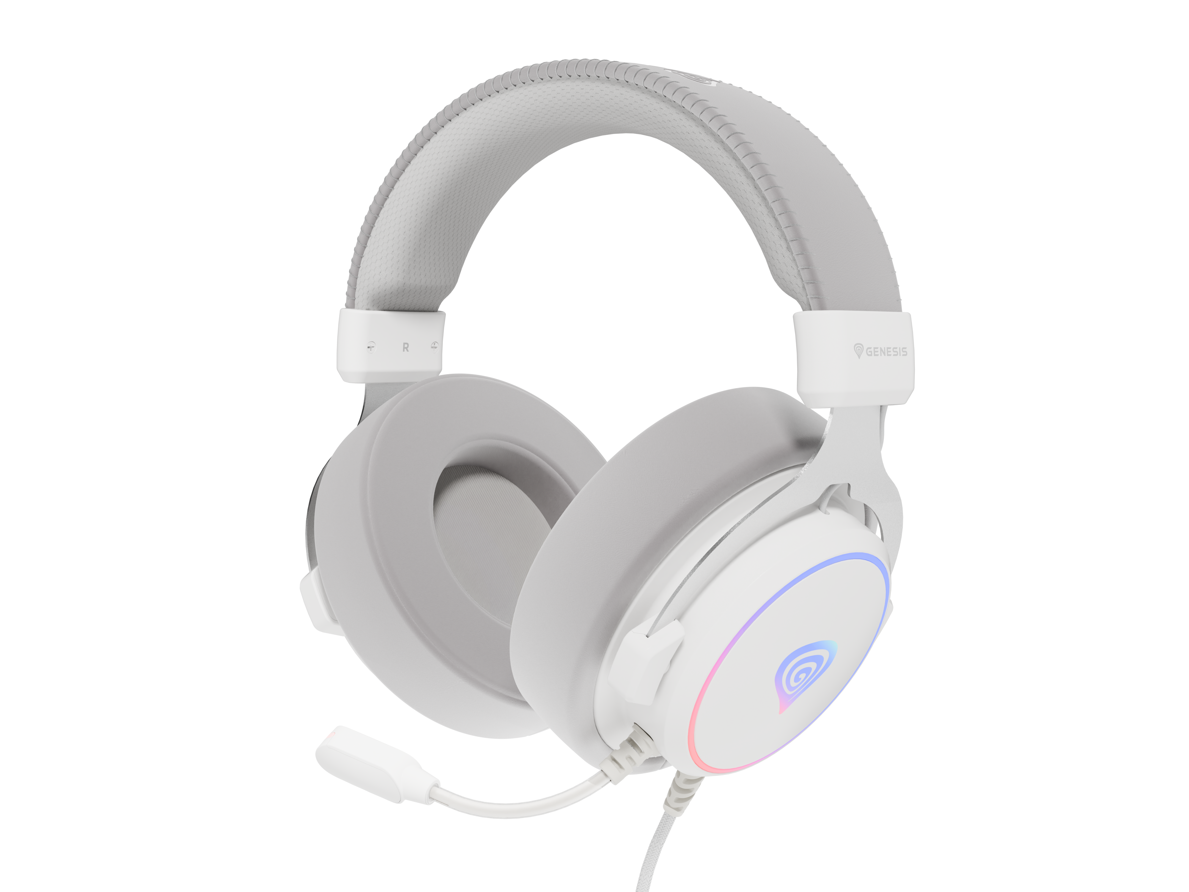 Herní sluchátka s mikrofonem Genesis NEON 764/7.1/USB/Drát/Stand/Bílá