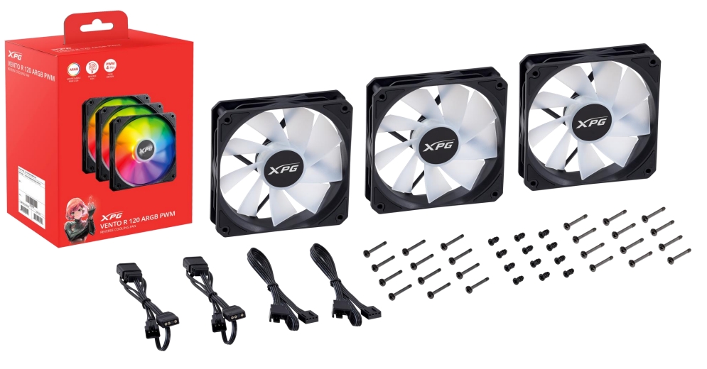 XPG VENTO R 120 ARGB PWM Carcasa del ordenador Ventilador 12 cm Negro 1 pieza(s)