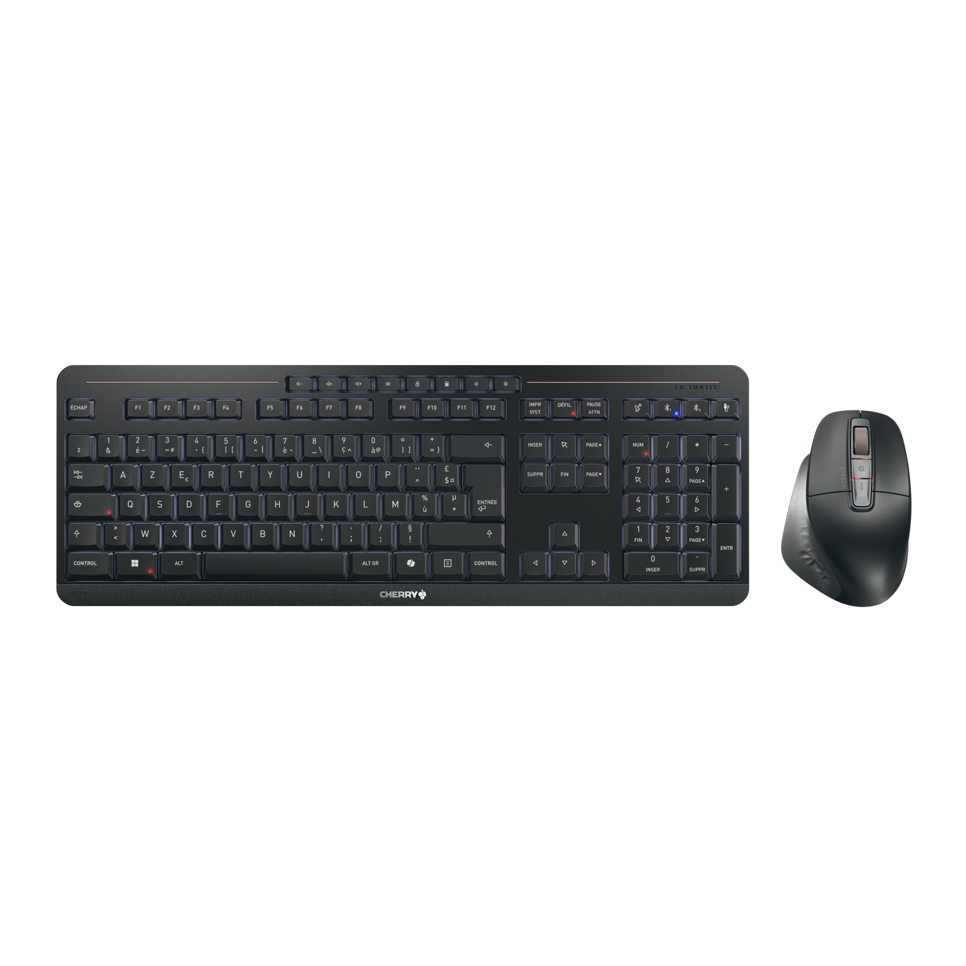 CHERRY Stream desktop ultimate Tastatur Saksnøglekontakt Saksnøglekontakt LED Kabel & trådløs Kabel & trådløs Fransk