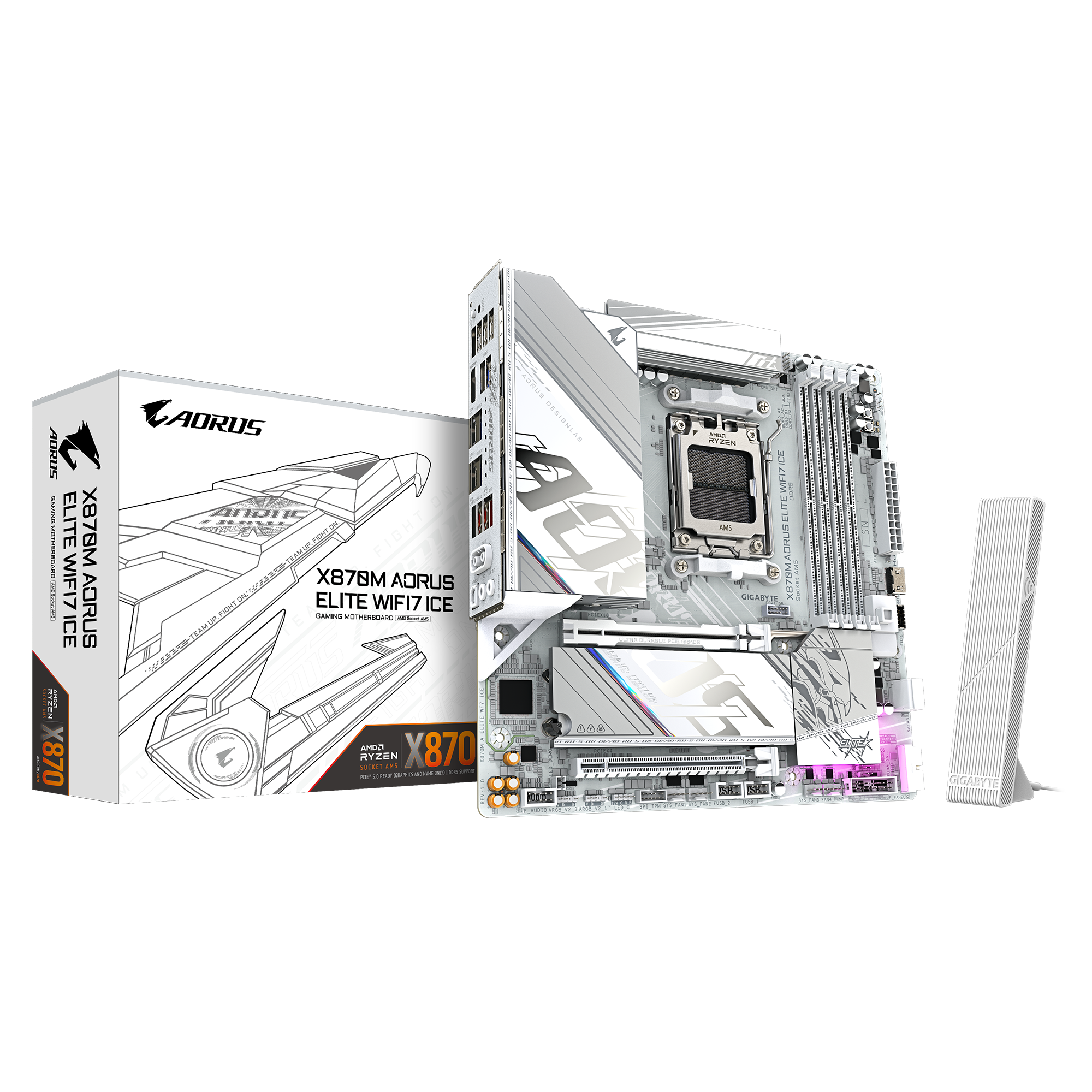 GIGABYTE X870M AORUS ELITE WIFI7 ICE micro ATX AM5 AMD X870