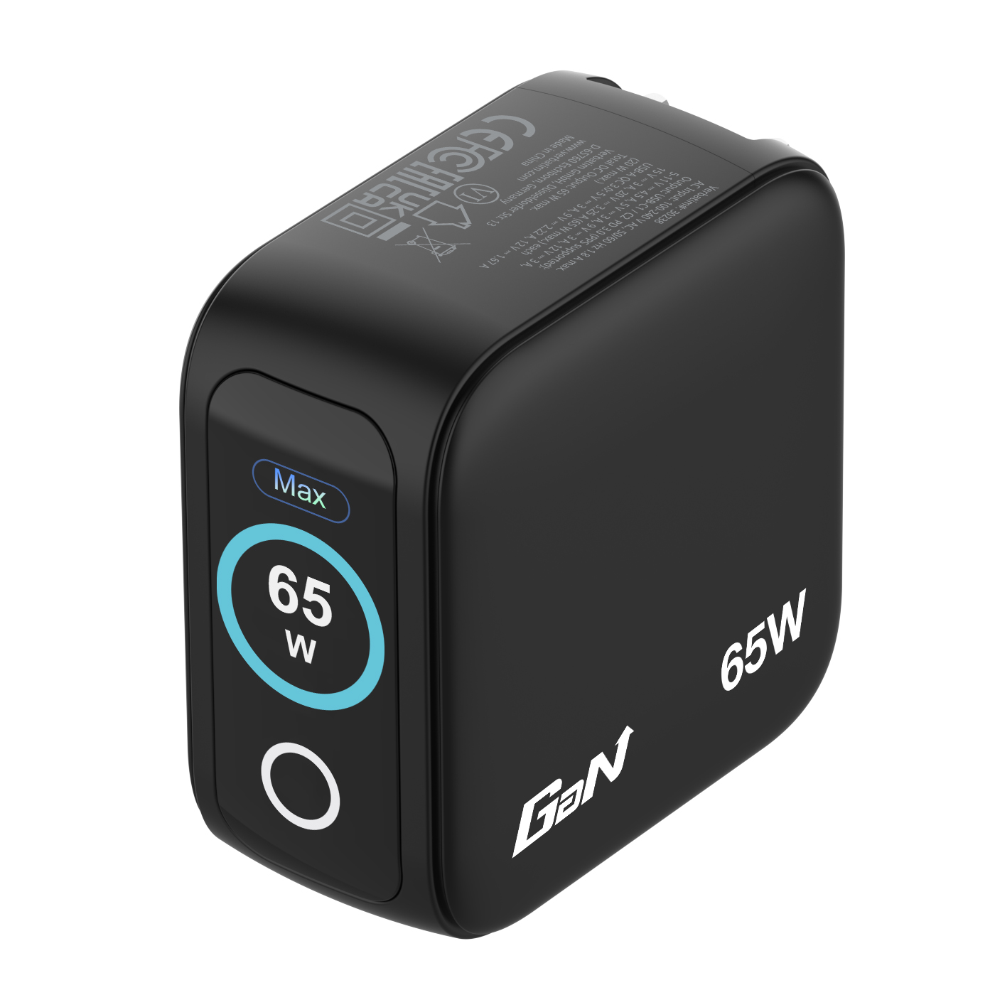 Verbatim Mini GaN Charger 3 Port 65W w Display (EU/UK/US)