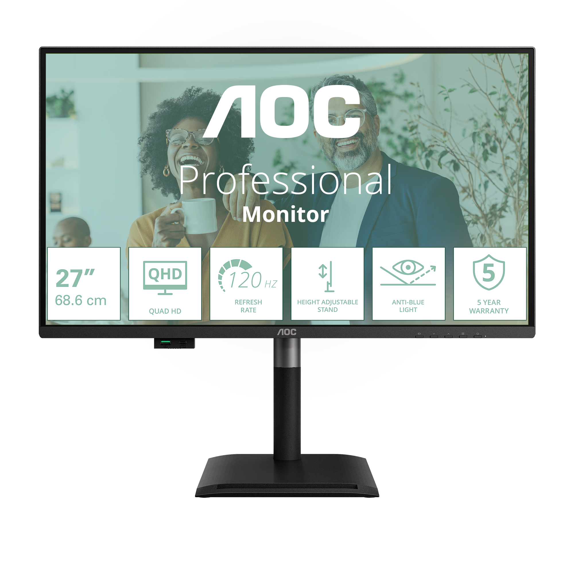 AOC Q27P4CV 27' IPS 2560 x 1440 (2K) HDMI DisplayPort 120 Hz