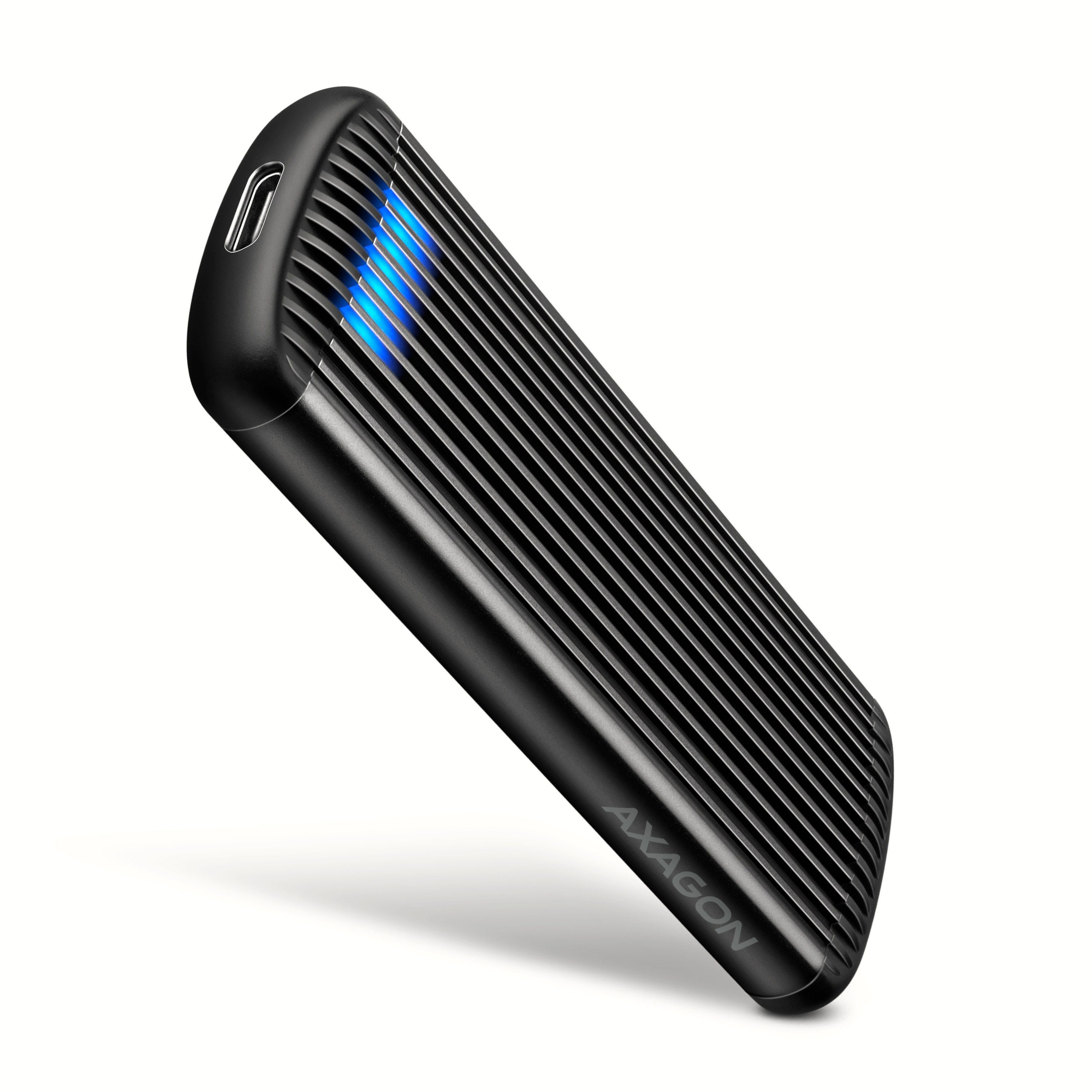 AXAGON EEM2-SC, USB-C 10Gbps external box for M.2 NVMe SSD, screwless, ribbed aluminum