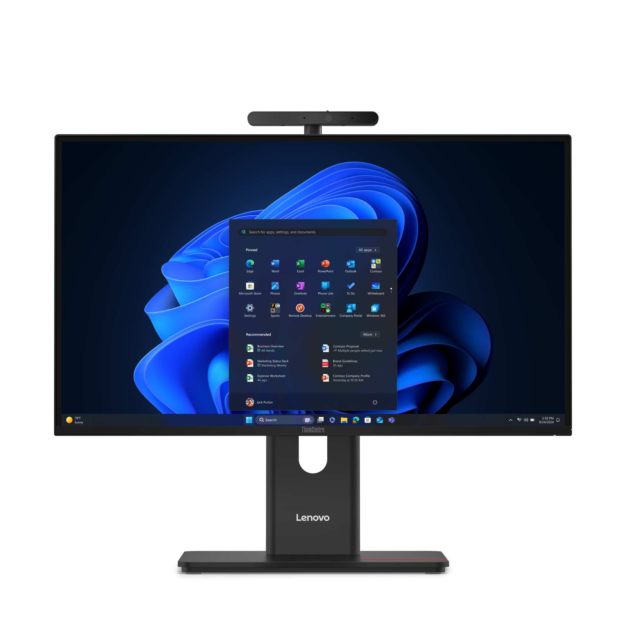 LENOVO ThinkCentre M90a G6 Intel Core Ultra 7 265 60,45cm 23,8Zoll QHD 16GB 512GB SSD W11P TopSeller