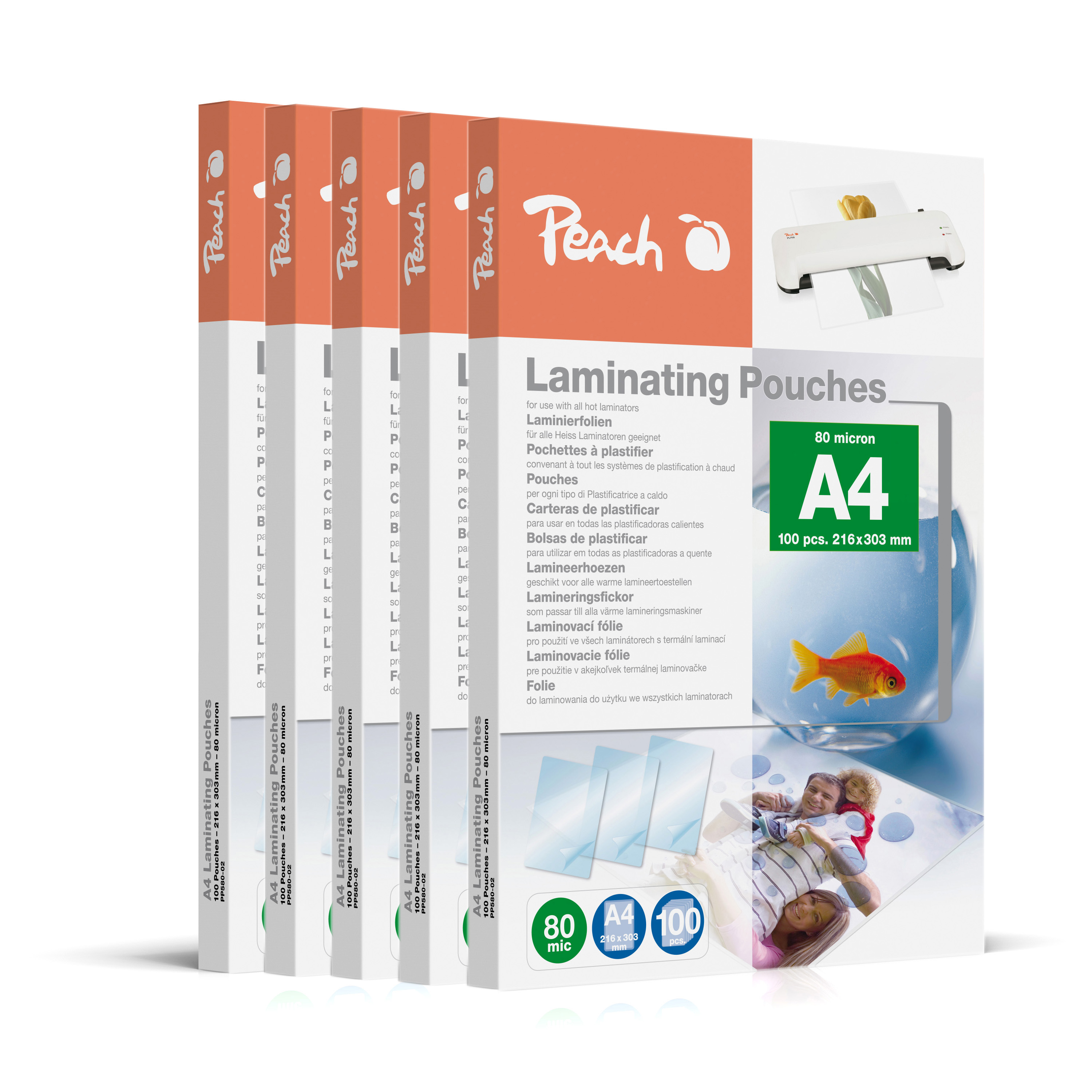 Peach Laminierfolien A4 216x303mm 80mic