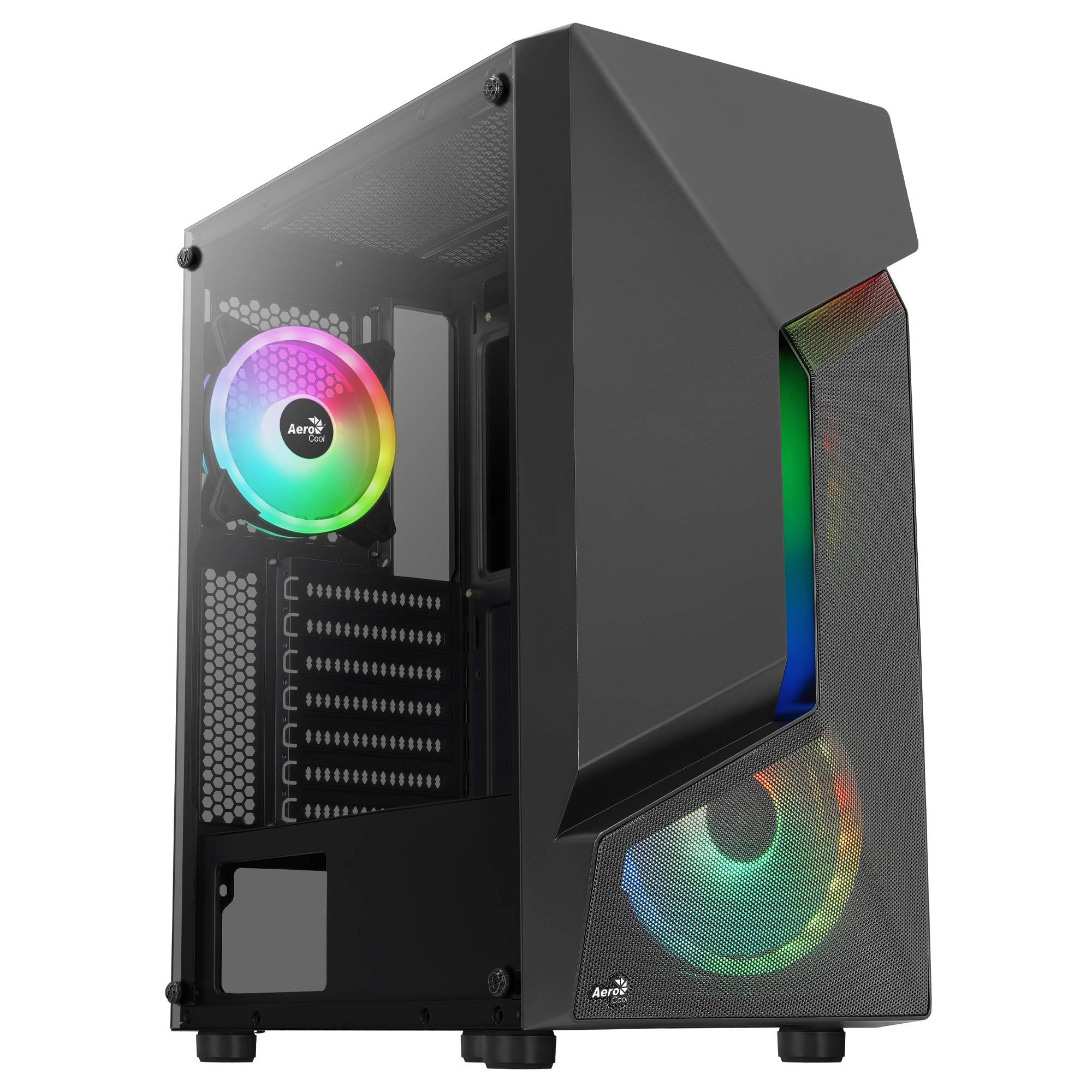 Aerocool Scape-G-BK-v3 Midi-Tower, Tempered Glass, ARGB