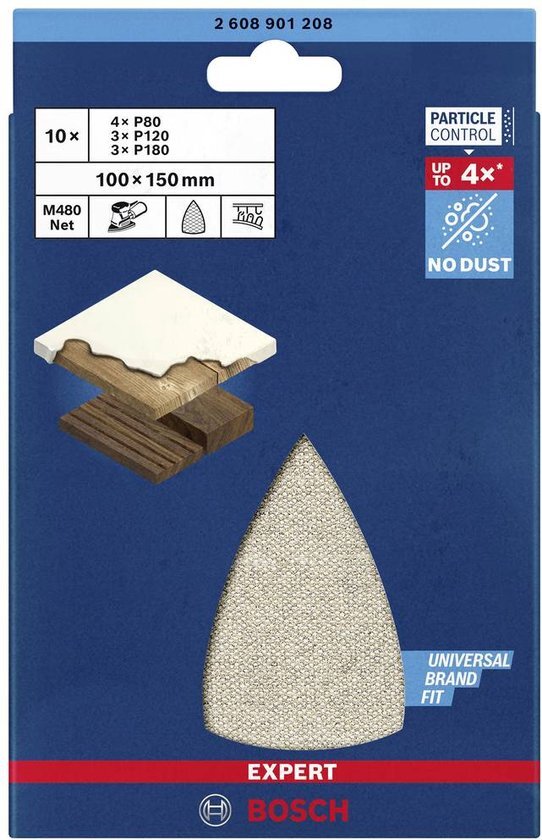 warehouse 3----Expert M480 Netzstruktur-Schleifblatt-Set 100 x 150mm, K80 / 120 / 180 (6-teilig, für Multischleifer)