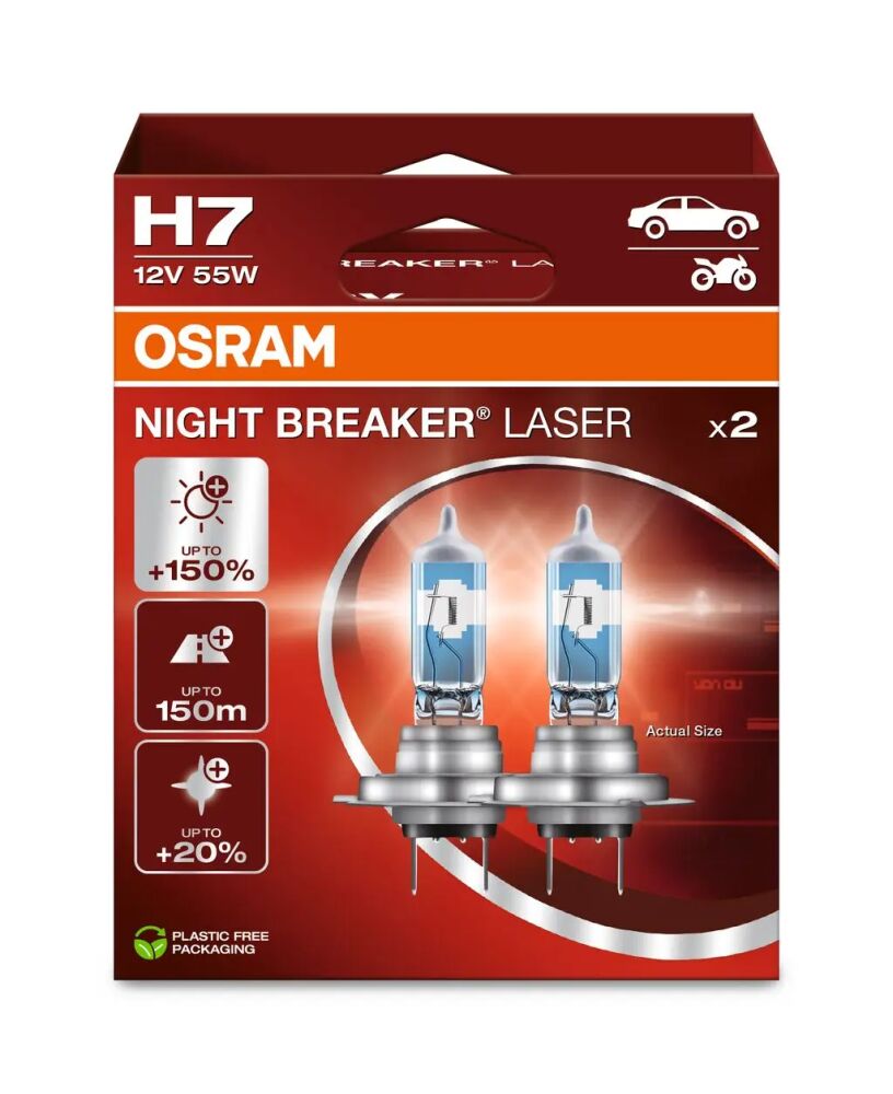 H7 Night Breaker Laser 55W 12V PX26D HFB2BOX