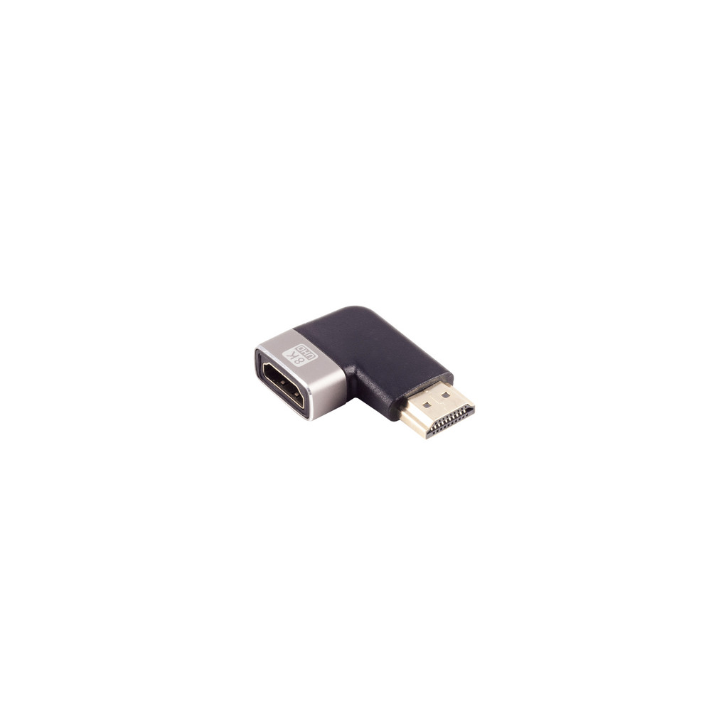 HDMI-A adapter, 90° angle left, 8K, metal