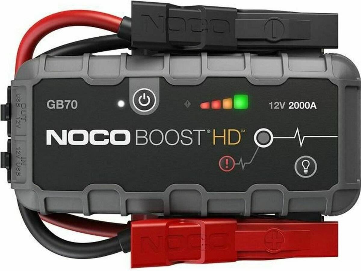NOCO GB70 Boost 12V 2000A Jump Starter starter device with integrated 12V/USB battery