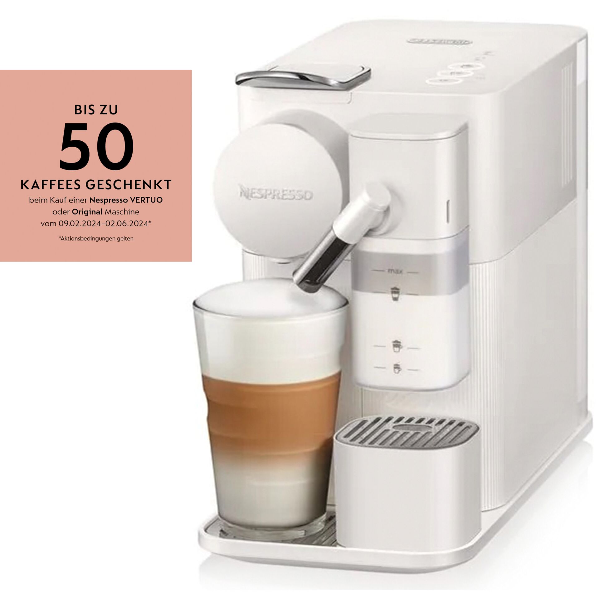 De'Longhi Nespresso Lattissima One EN510.W Kaffemaskine Hvid