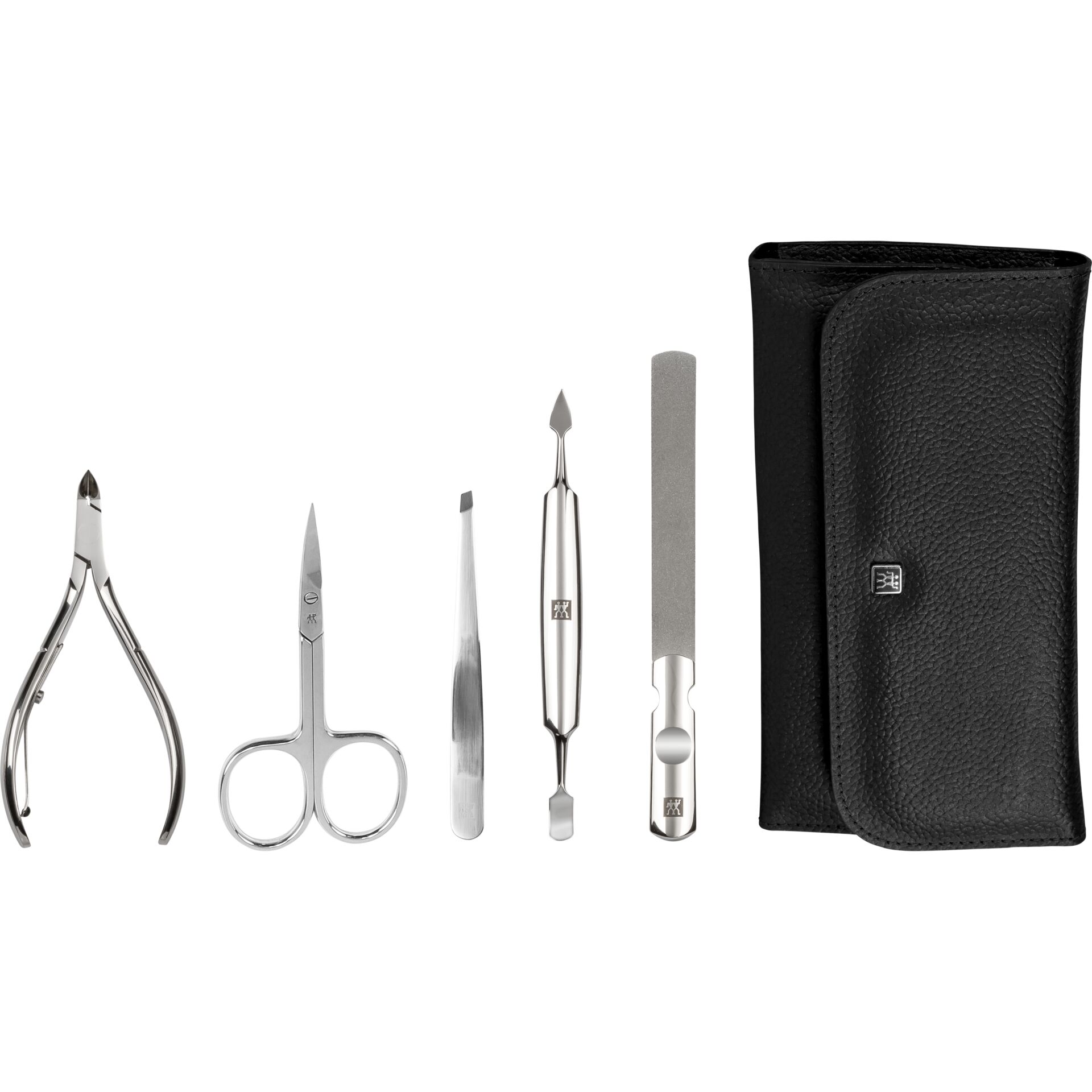 Zwilling CLASSIC INOX Druckknopf-Etui, schwarz, 5-tlg.