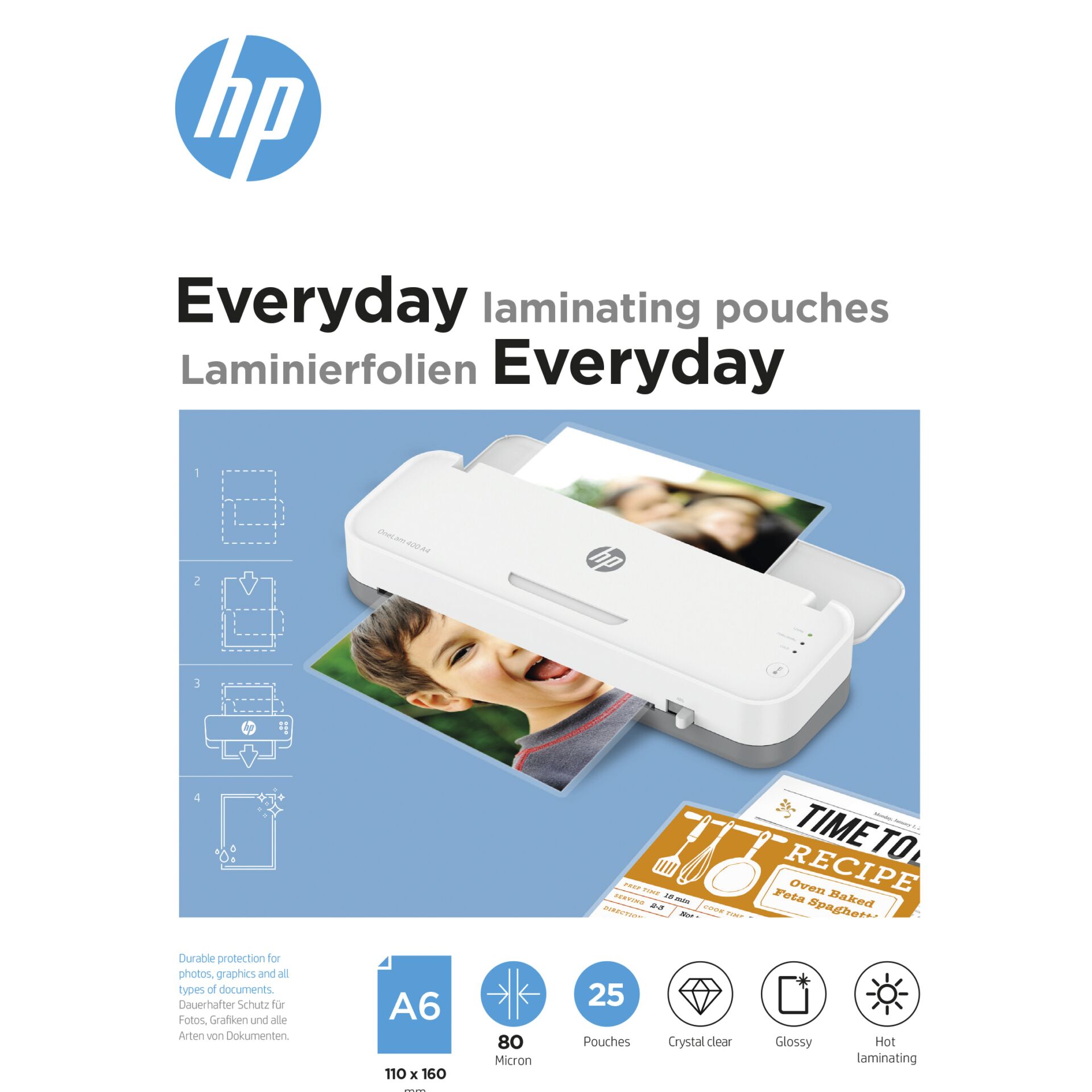 HP Laminierfolien Everyday A6 80 Micron 25x