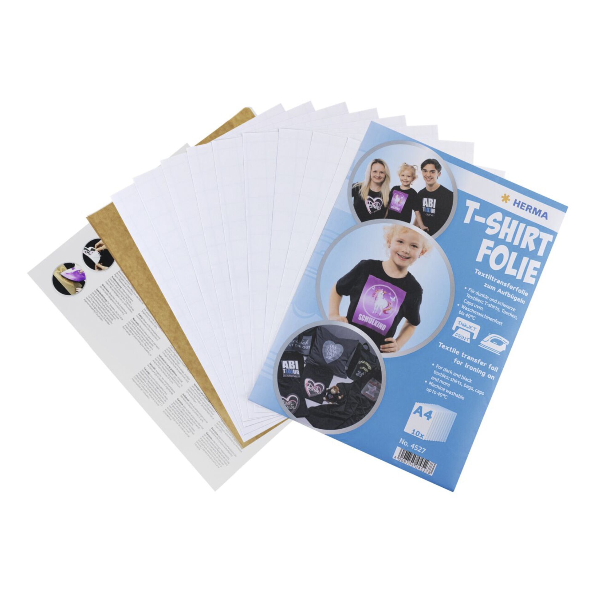 Herma T-Shirt Folie A4 f. dunkle + schwarze Textilien 20 Bl. 4527